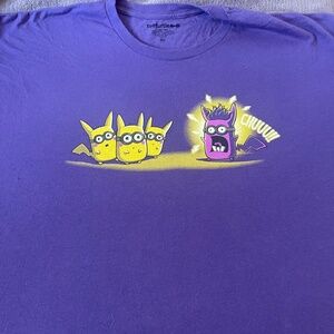 TEETURTLE pokemon men's purple t-shirt size 2XL , silk screen in great condition